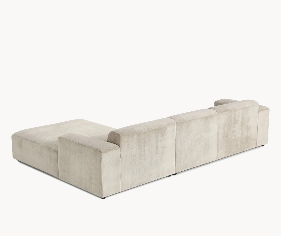 Canapé d'angle 3 places en velours côtelé – Image 2